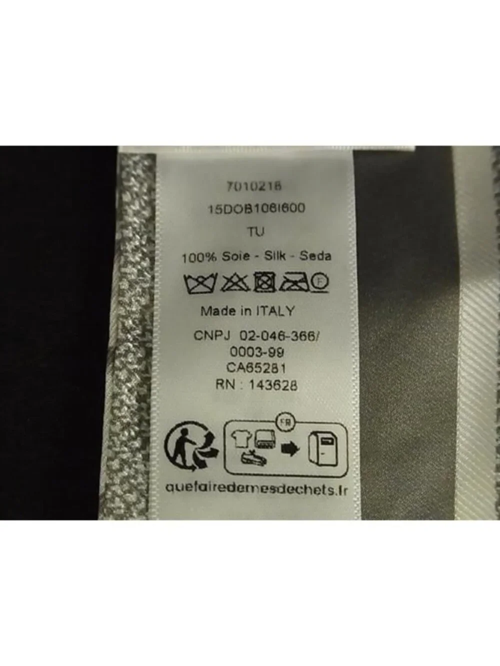 Dior Trotter Mitzah Silk 100% Ribbon Scarf White Gray